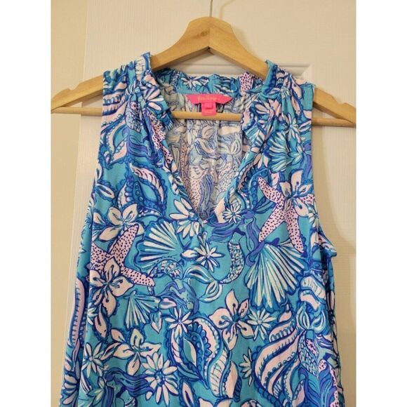 Lilly Pulitzer Malone Shell Print Sleeveless Cotton Shift Dress S $118 - Picture 4 of 9
